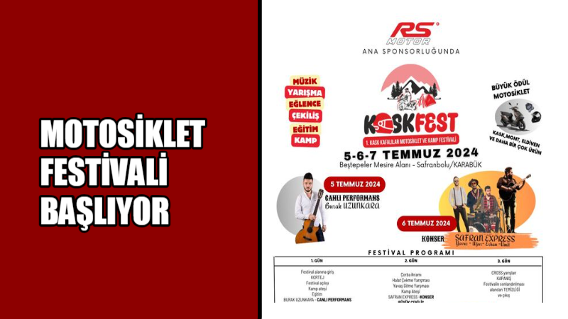 MOTOSİKLET FESTİVALİ BAŞLIYOR