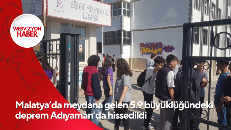 Malatya’da meydana gelen 5.9 büyüklüğündeki deprem Adıyaman’da hissedildi 