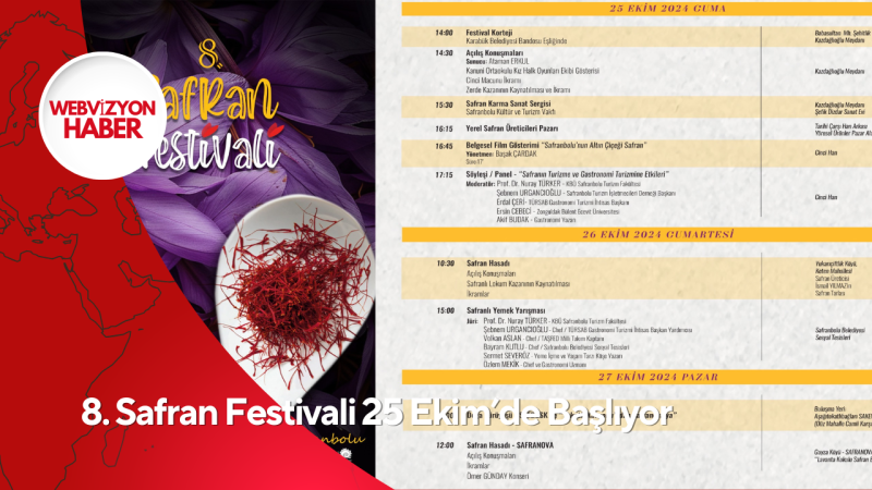 8. Safran Festivali 25 Ekim’de Başlıyor