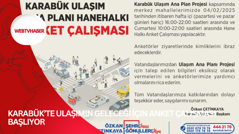 Karabük’te Ulaşımın Geleceği İçin Anket Çalışması Başlıyor